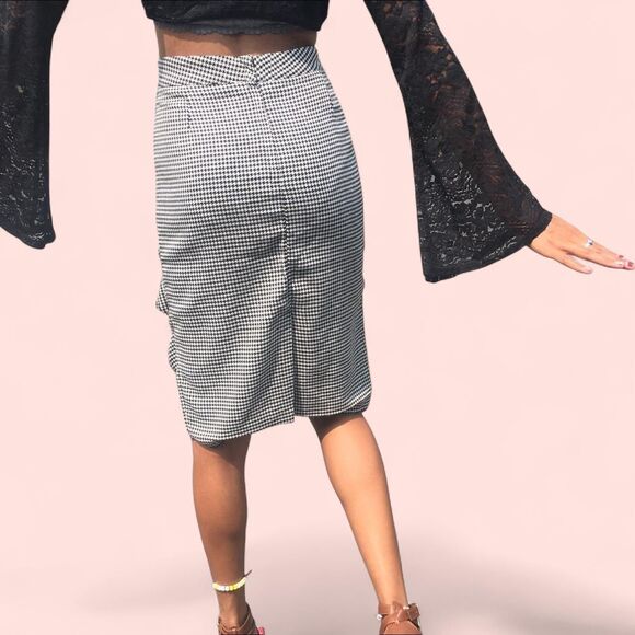 Houndstooth Pencil Skirt/ Office Skirt - Picture 3 of 4